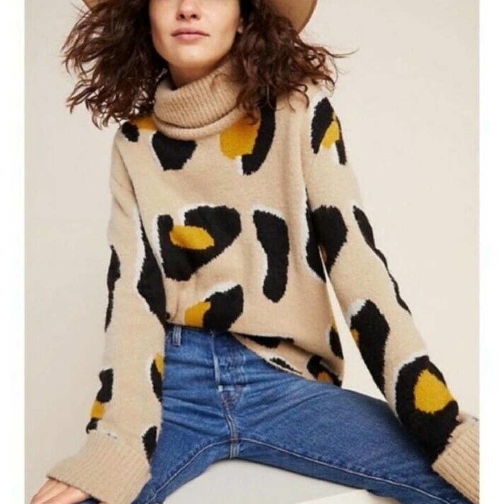 Anthropologie Moth Georgia Cheetah Sweater